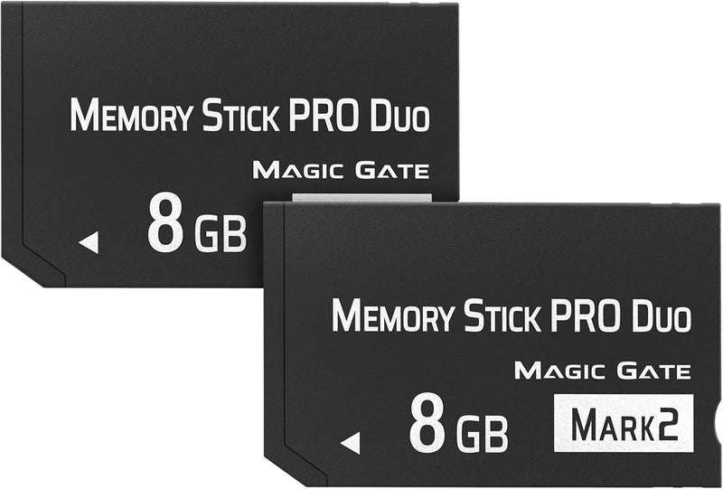 Pefishop Original 8GB 2Pack Memory Stick Pro Duo MARK2, High-Speed Memory Stick Duo Compatible with PSP1000 2000 3000 Accessories and Digital Camera Memory Cards (black-8GB-2pcs) - Image 1